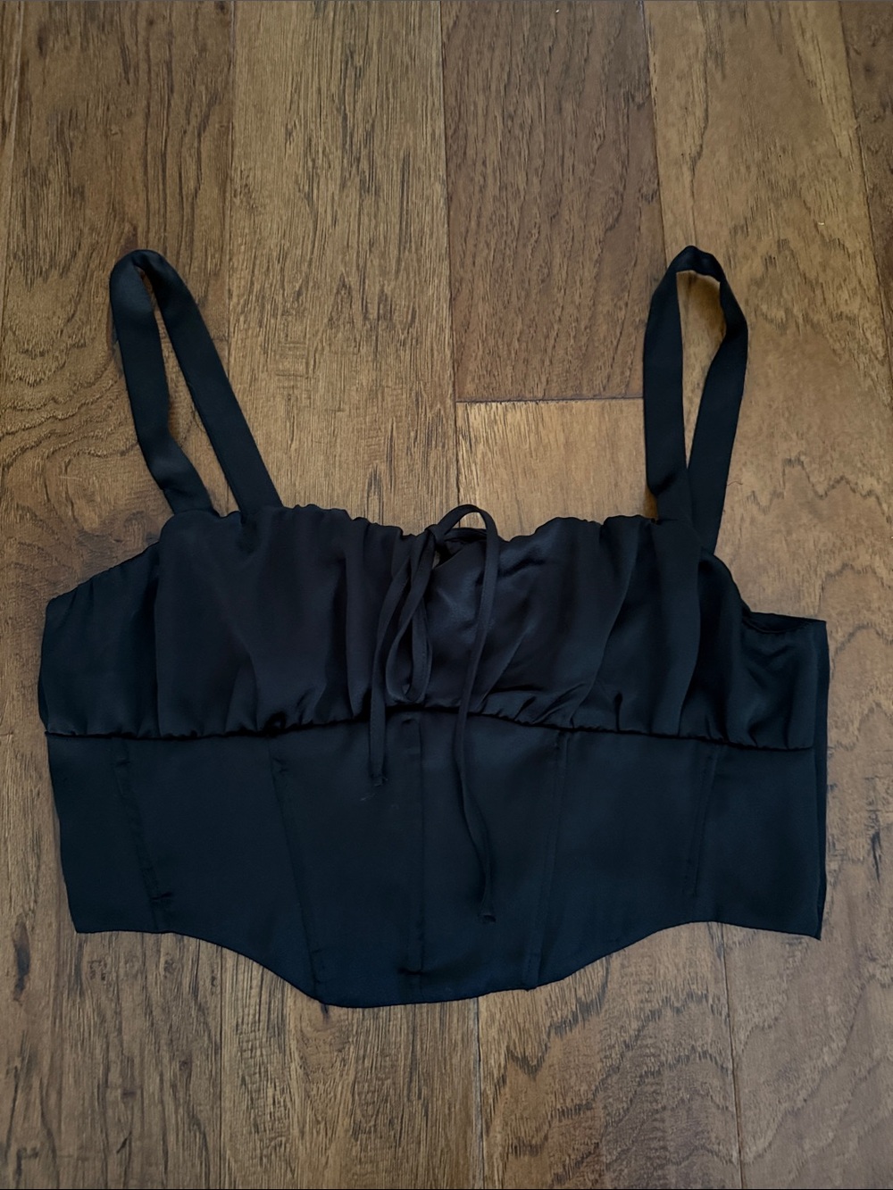 Garage Black Crop Corset-Style Tank Top